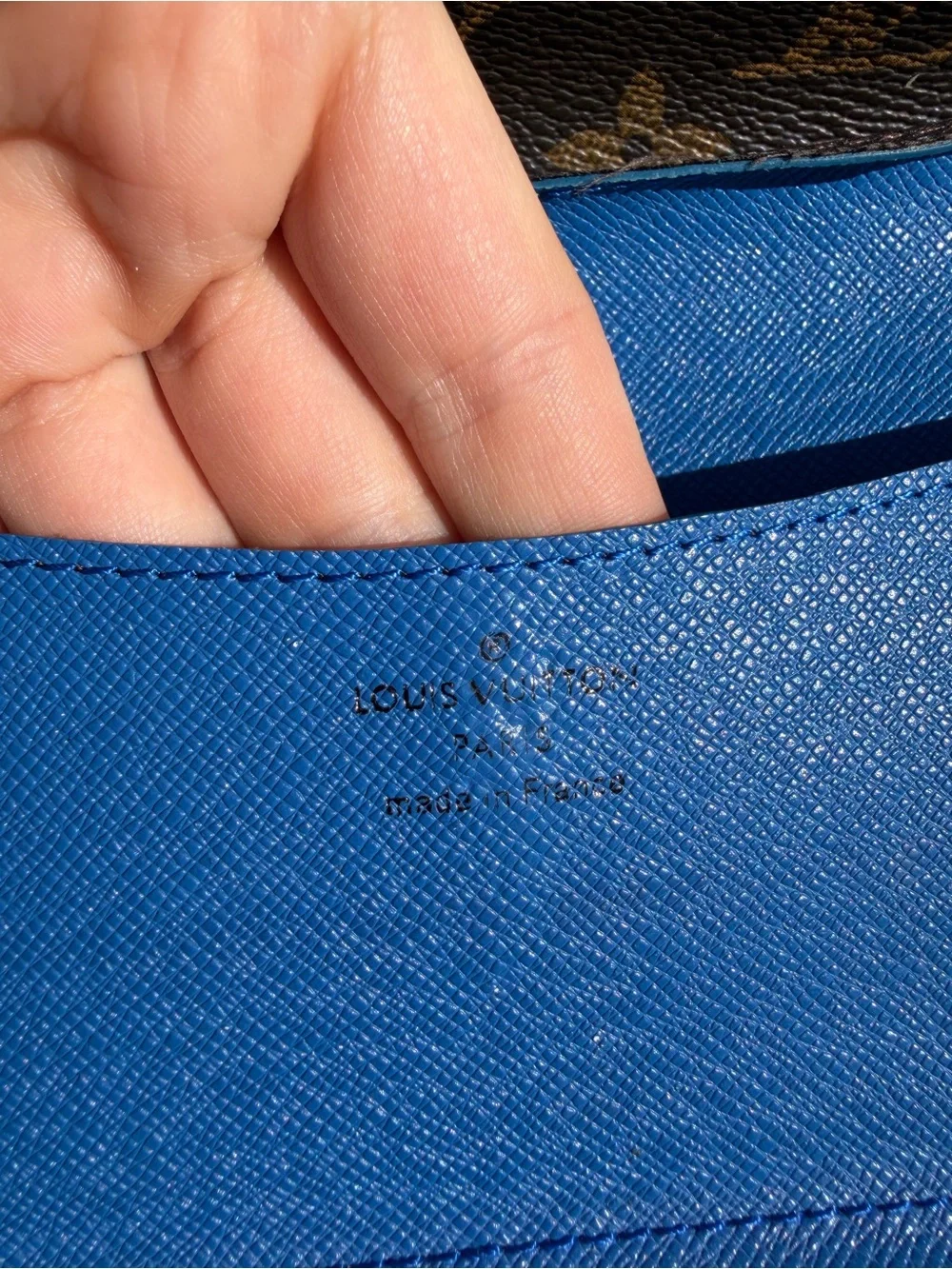 Louis Vuitton Sarah Wallet Monogram Canvas Blue - Authentic Made in France Y2K